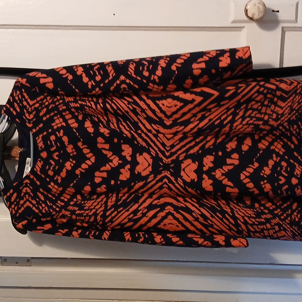 Maggy London Red and Black Midi Dress